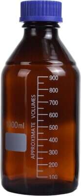 Sticlă laborator cu capac filetat (brun) - 100 ml