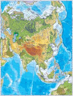 Asia. Harta fizica