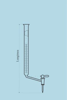 Alternative view of Biureta cu Robinet Sticla Lateral cu Linie Schellbach - 100 ml (div. 0,2)
