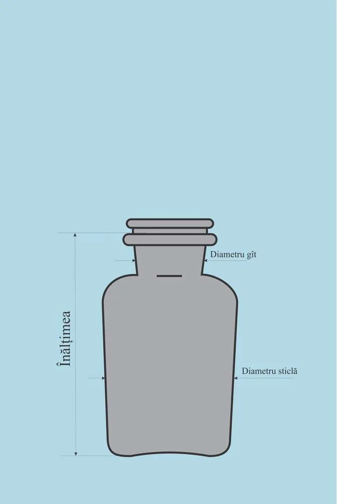 Borcan Brun cu Dop Rodat cu Gat Larg - 1000 ml - imagine 2