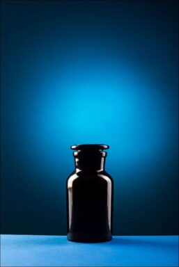 Brown Glass Jar with Ground Stopper, Wide Neck - 250 ml
