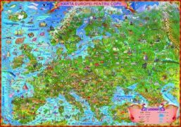 Europa. Harta desenata pentru copii fara sipci
