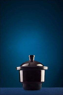 Lab Desiccator Dryer With Porcelain Plate, Brown glass - 120 mm
