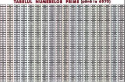 Plansa Tabelul numerelor prime (pana la 6070) (duo)