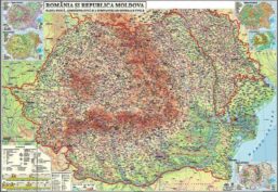 Romania si Republica Moldova. Harta fizica, administrativa si a substantelor minerale utile (editie 2007) - imagine 3