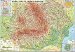 Romania si Republica Moldova. Harta fizica (editie 2007)
