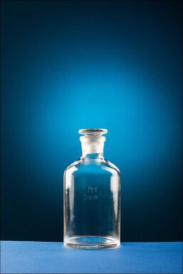 Clear Glass Bottle with Ground Stopper, Narrow Neck - 250 ml