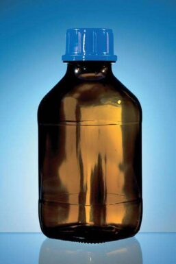 Narrow mouth bottle square brown glass, 1000 ml