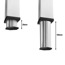 Masă de lucru din oțel inoxidabil adosată PREMIUM - 1600x800 mm - cu poliță inferioară & rebord & poliță intermediară & blat ranforsat - imagine 2