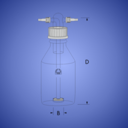 Robu Stereon/VitraPOR gas washing bottle with GL 45 thread and filter disc head, 500 ml, porosity 3