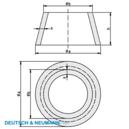Distanțier de cauciuc pentru filtrare (GuKo), mărimea 1, øa 21 mm, øb 12 mm, h 18 mm, s 2,5 mm, gri, cauciuc natural (NR) - imagine 3