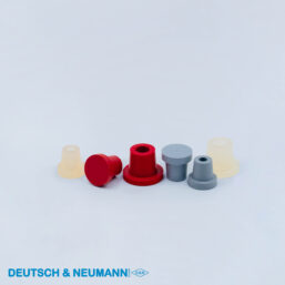 Dop tubular (10 buc.), øa 27 mm, øb 19 mm, øc 17 mm, ød 10 mm, h 20 mm, transparent, silicon (VMQ)