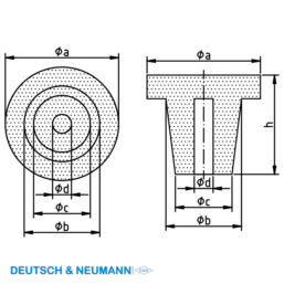 Dop tubular (10 buc.), øa 21 mm, øb 16 mm, øc 14 mm, ød 8 mm, h 19 mm, transparent, silicon (VMQ) - imagine 3
