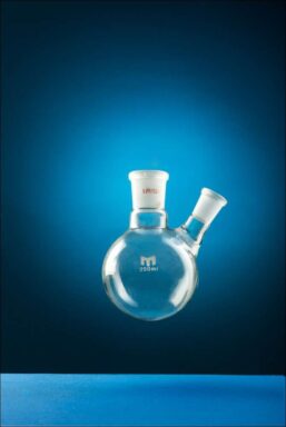 Round Bottom Flask with 2 Necks with Ground Glass Joint - 250 ml - SN central 19/26 - SN lateral 14/23 - H 134 mm