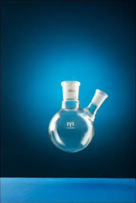 Balon cu Fund Rotund cu 2 Gaturi cu Slif - 1000 ml - SN central 29/32 - SN lateral 24/29 - H 200 mm