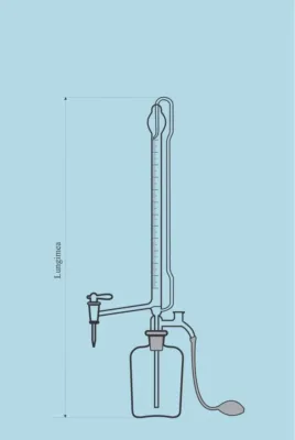Biureta Automata Pellet Robinet Teflon / PTFE cu Linie Schellbach - 100 ml (div. 0,2)